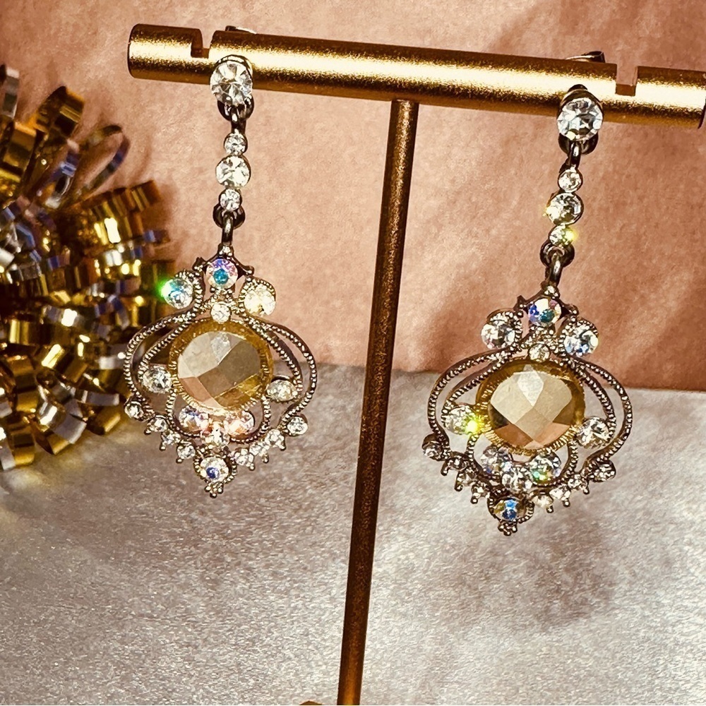 Statement Dangling Rhinestone Earrings - Picture 9 of 15